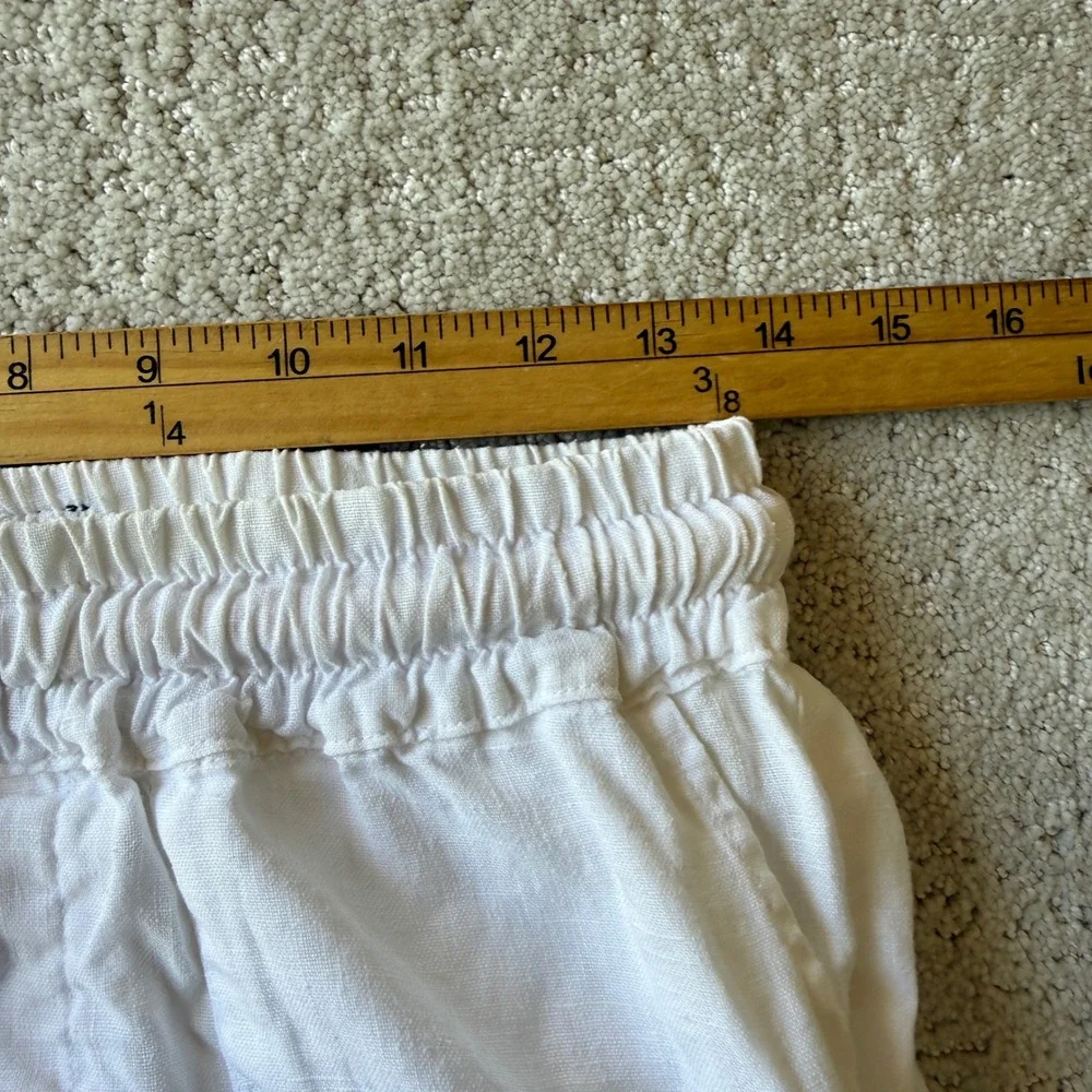 MC2 Saint Barth 100% Linen Lounge Pants Mens Small White Drawstring Straight Leg